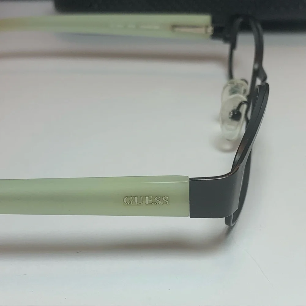 GUESS Full Rim Eyeglasses 52-18-135 Bronze Metal Frame/Pale Green Opaque Arms